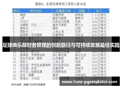 足球俱乐部财务管理的创新路径与可持续发展最佳实践